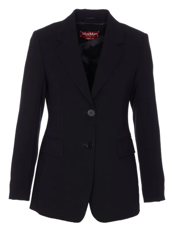 Max Mara Single-breasted V-neck Blazer in Black