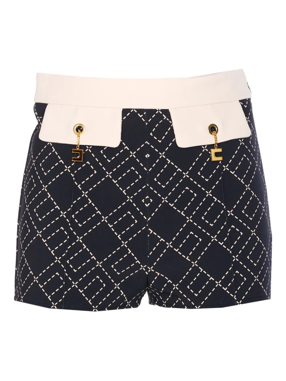 Elisabetta Franchi logo-motif welt-pockets shorts Zwart