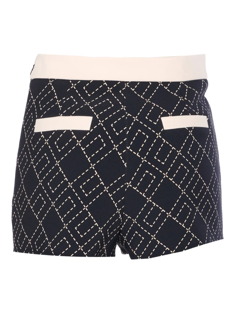 Elisabetta Franchi logo-motif welt-pockets shorts Zwart