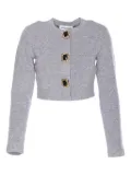 Self-Portrait jewelled-button wool cardigan - Grey