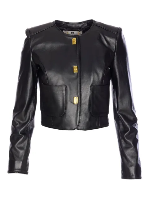 Elisabetta Franchi hook-fastening leather jacket