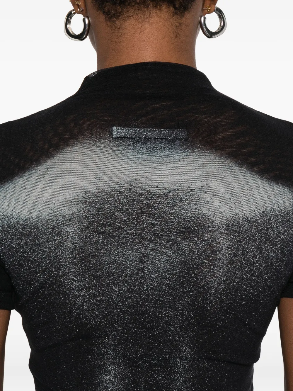 Jean Paul Gaultier Mesh jurk met print Zwart