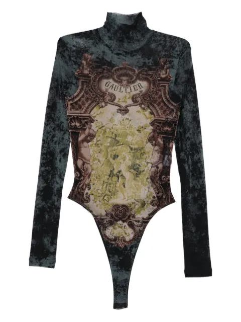 Jean Paul Gaultier high-neck print bodysuit
