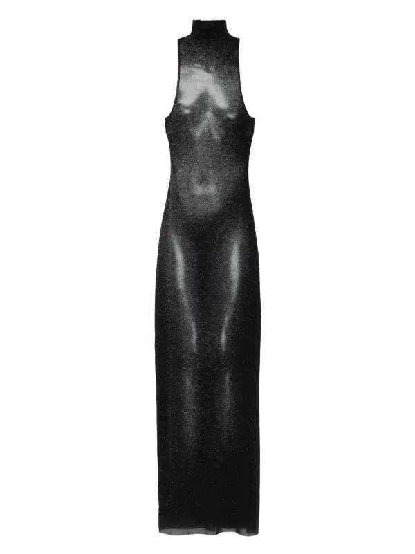 jean paul gaultier evening dress Jean Paul Gaultier Purple Floral Mesh Dress main image 0