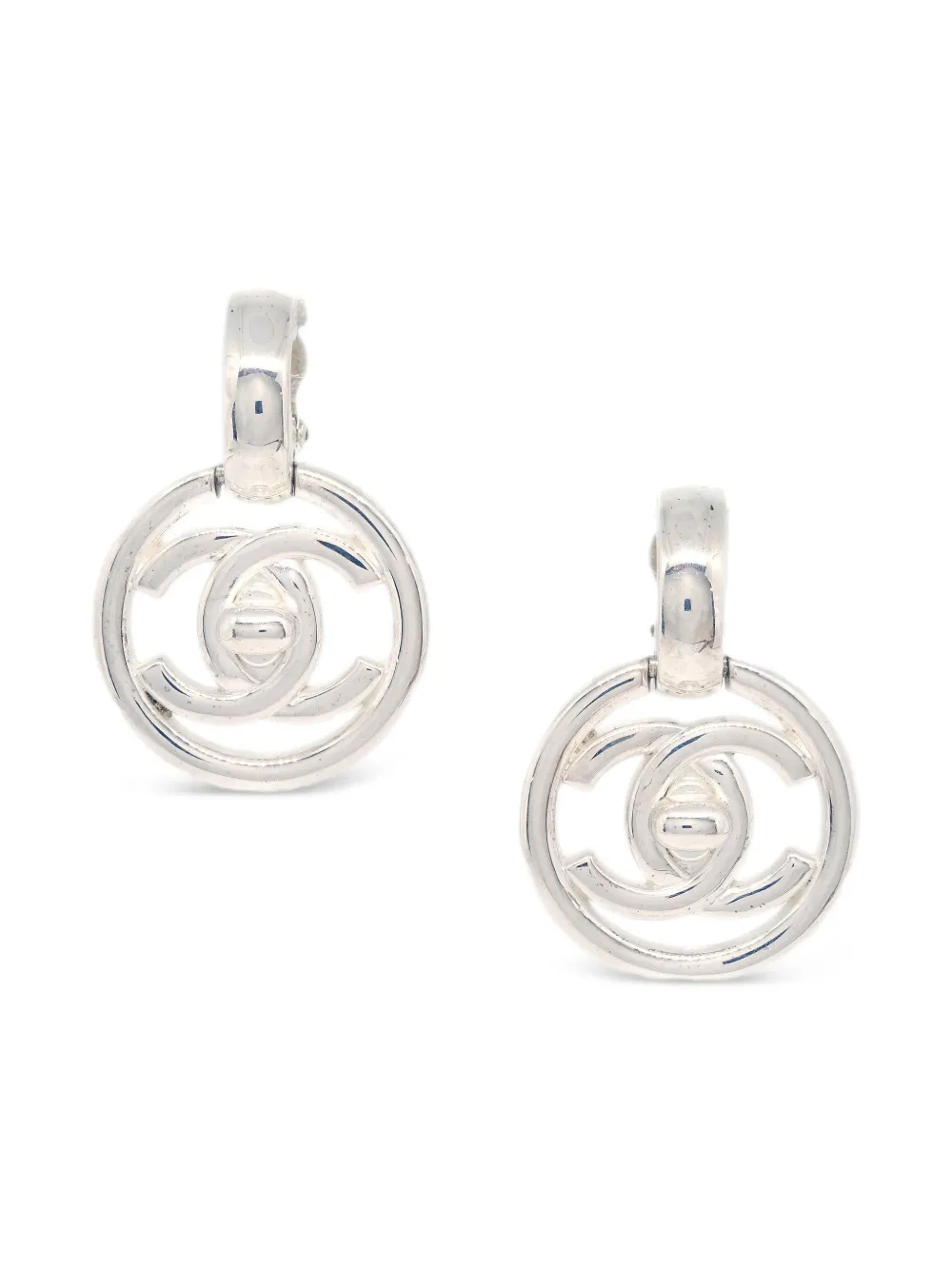 CHANEL Pre-Owned 1997 フープイヤリング - シルバートーン CHANEL Pre-Owned 1997 フープイヤリング - シルバートーン