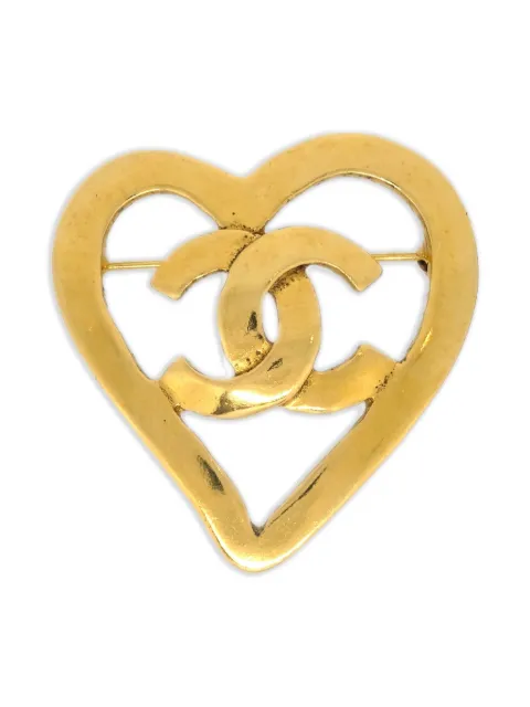 CHANEL Pre-Owned 1995 Heart brooch