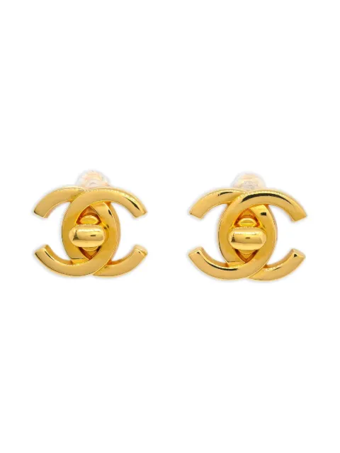 CHANEL Pre-Owned 1995 CC turn-lock clip-on earrings