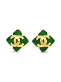 CHANEL Pre-Owned 1995 Gripox rhombus earrings - Gold