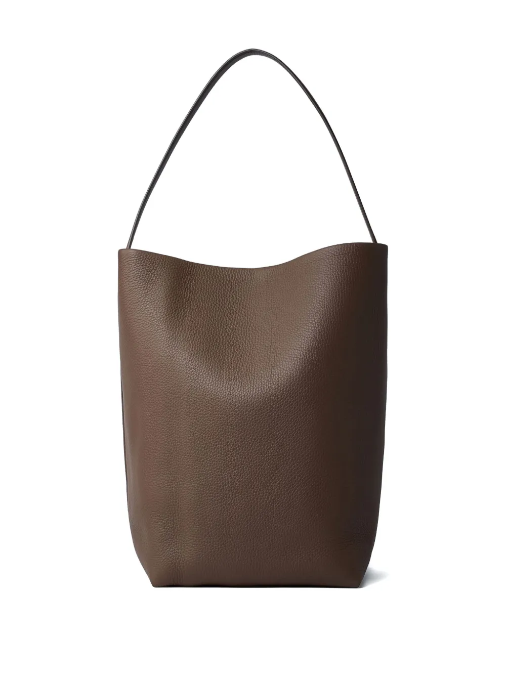 The Row large N S Park pebble-grain leather tote bag Bruin