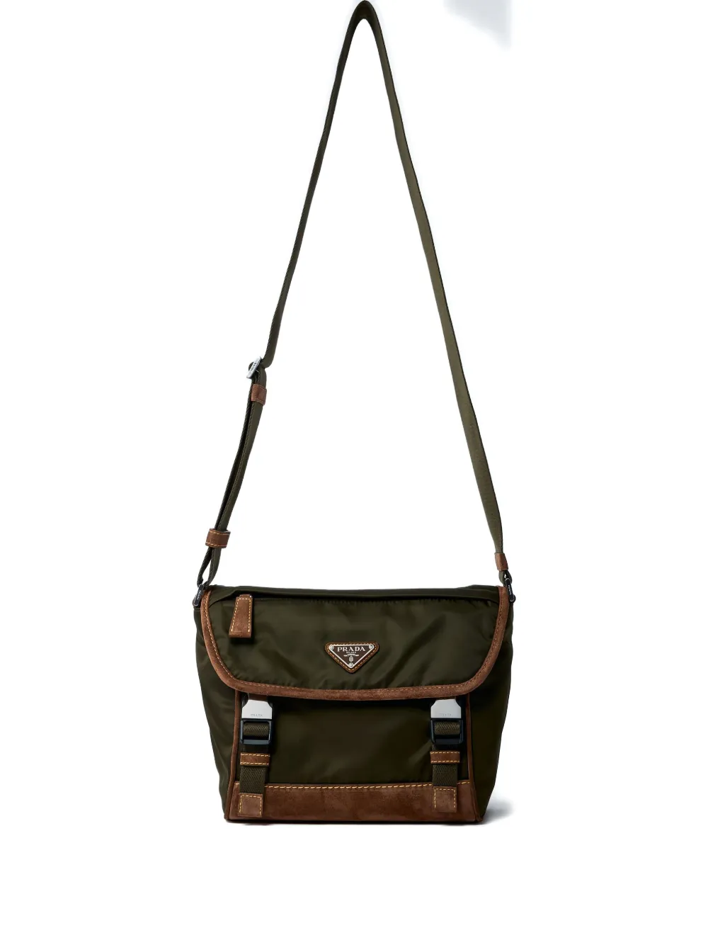 Prada logo messenger bag Bruin
