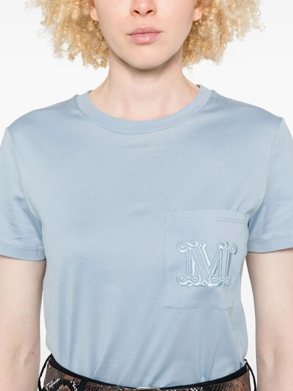 Max Mara embroidered pocket T-shirt Blauw