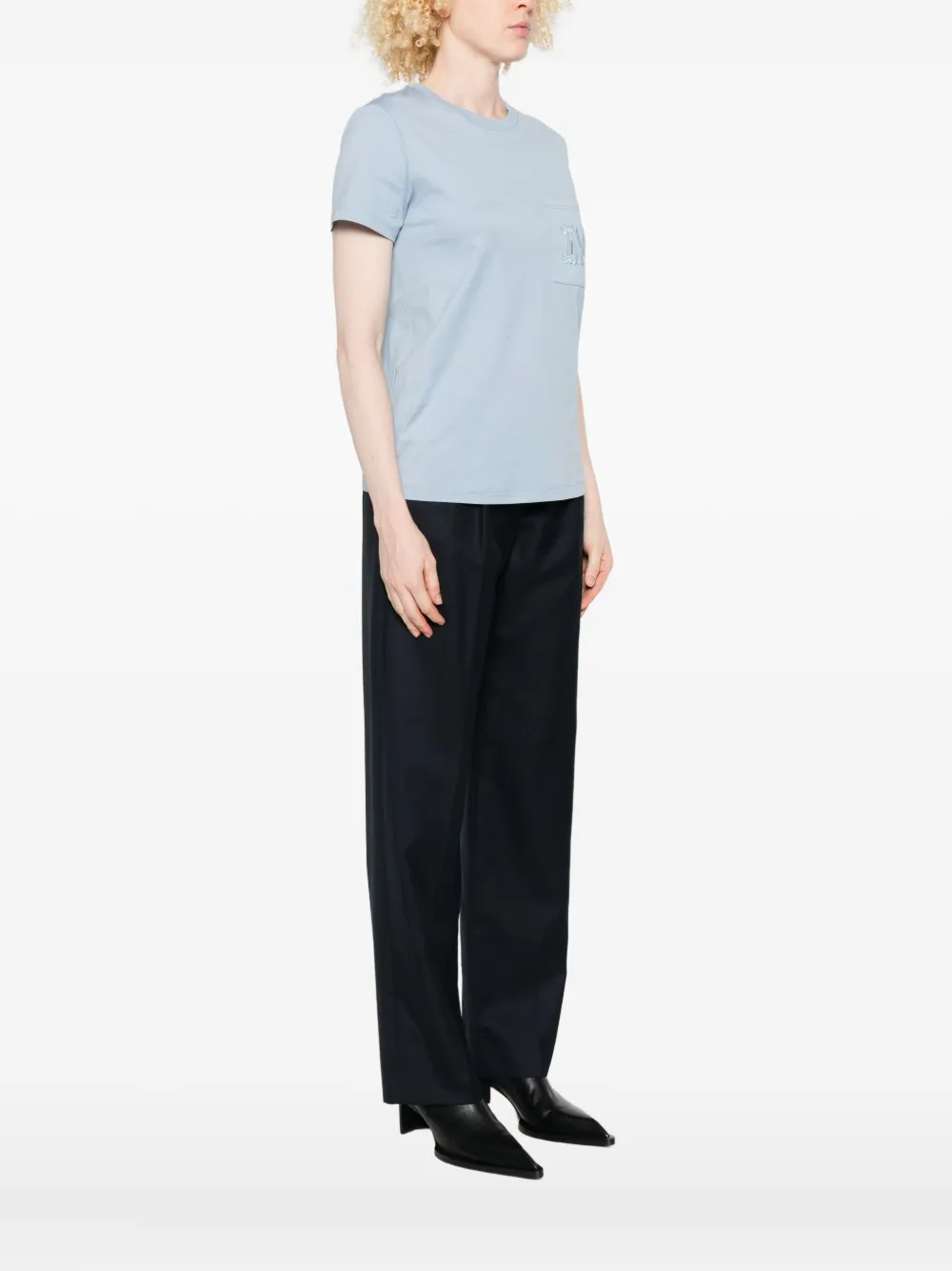 Max Mara embroidered pocket T-shirt Blauw