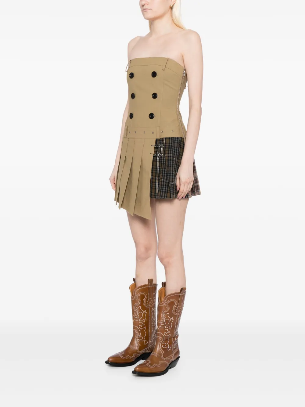 Andersson Bell Geplooide trenchjurk Groen