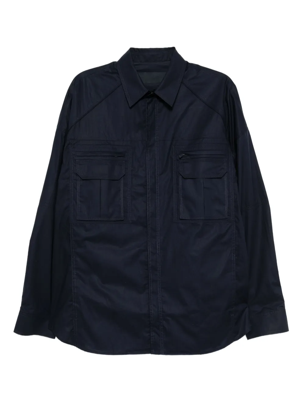Juun.J military zip-up shirt | Blue | Image 1