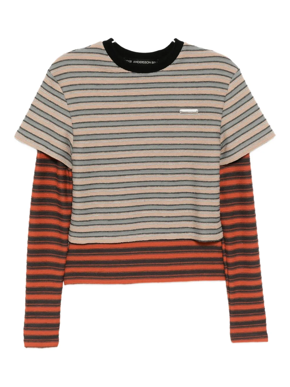 Andersson Bell Multi Stripe T-shirts In Burgundy