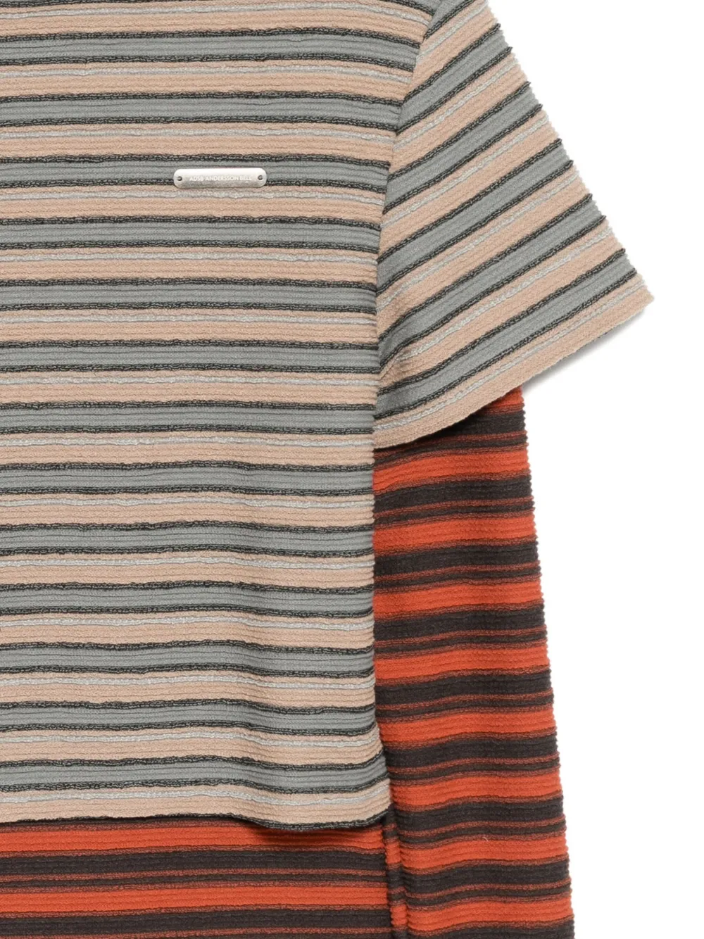 Andersson Bell Multi Stripe T-shirts In Burgundy