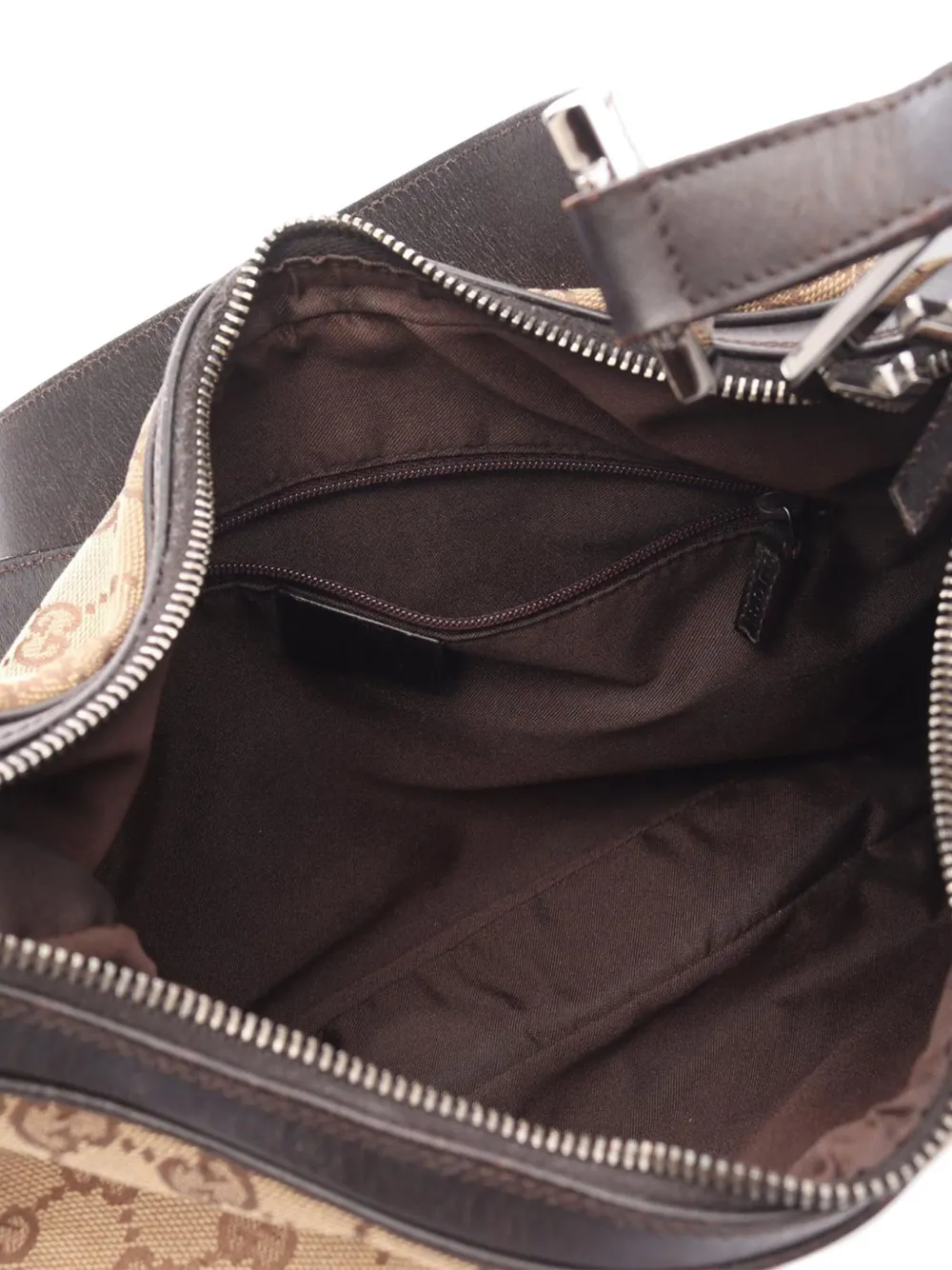 Pre-owned Gucci 2000-2015 Gg Canvas Web Shoulder Bag In Brown