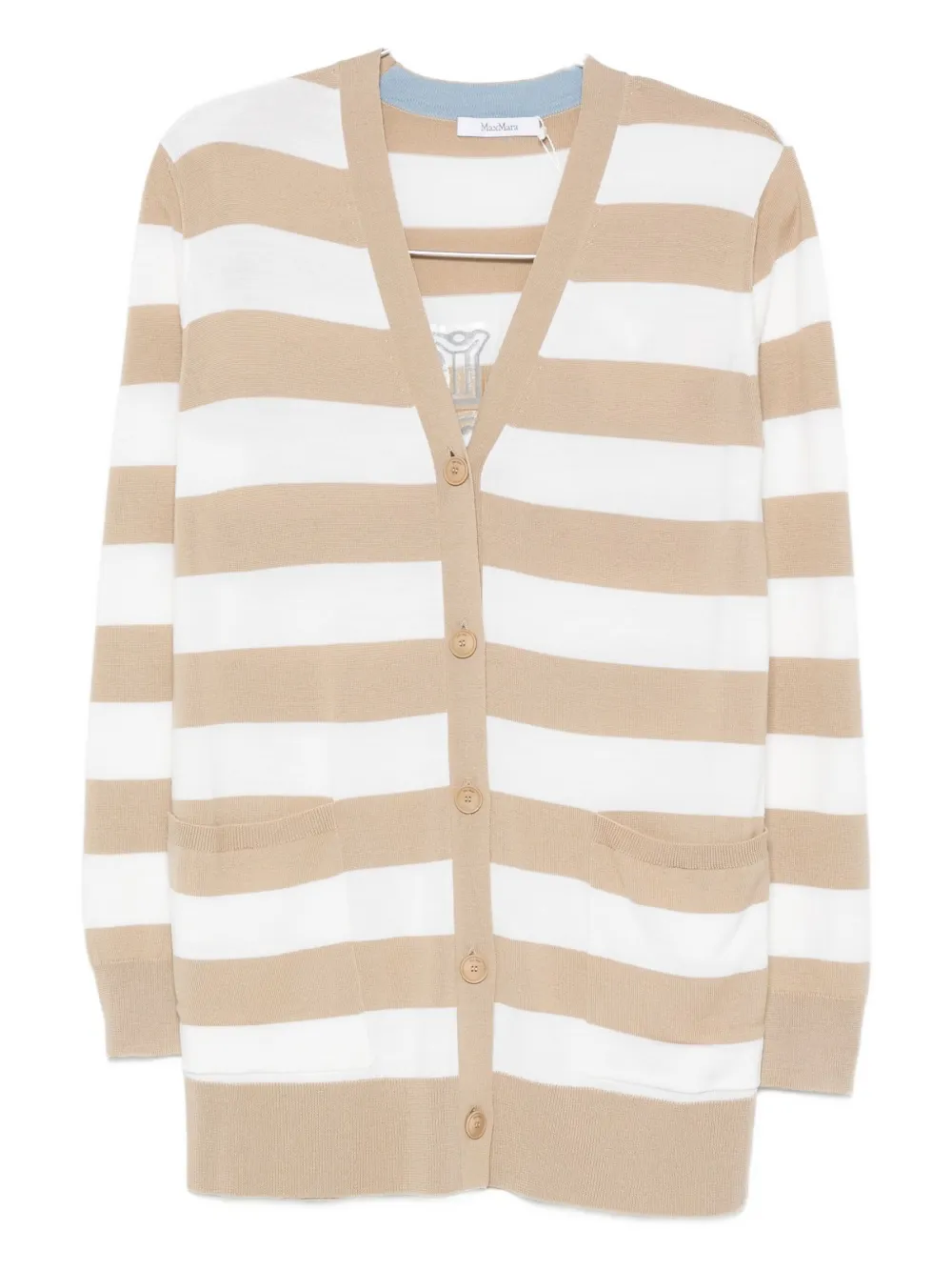 Max Mara Relaxed-fit Cardigan With Distinctive 1951 Lettering In Neutral