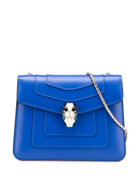 Bvlgari Pre-Owned شنطة كروس 'ليذر سكوير سيربانتي فوريفر' صغيرة بسلسلة 2021-2025