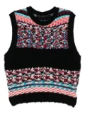 Andersson Bell nordic crewneck knitted vest top - Black