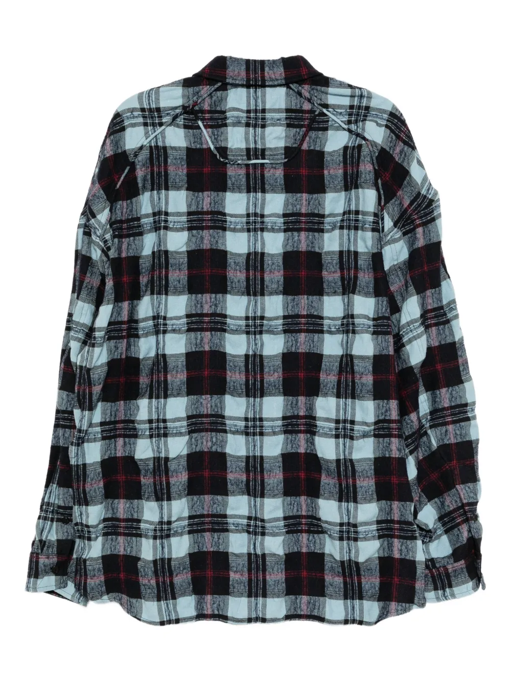 Juun.J check-printed shirt - Blauw