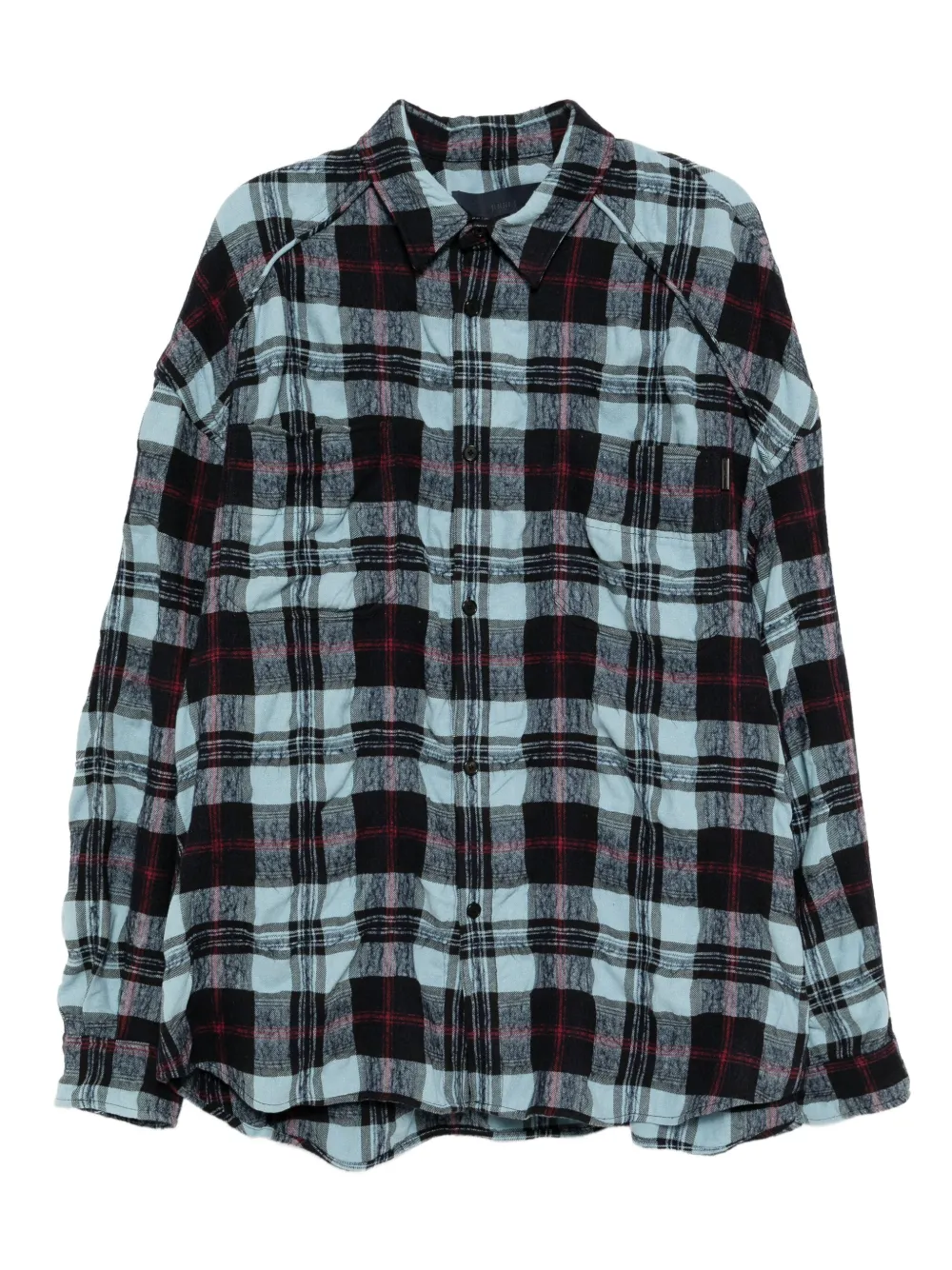 Juun.J check-printed shirt | Blue | Image 1
