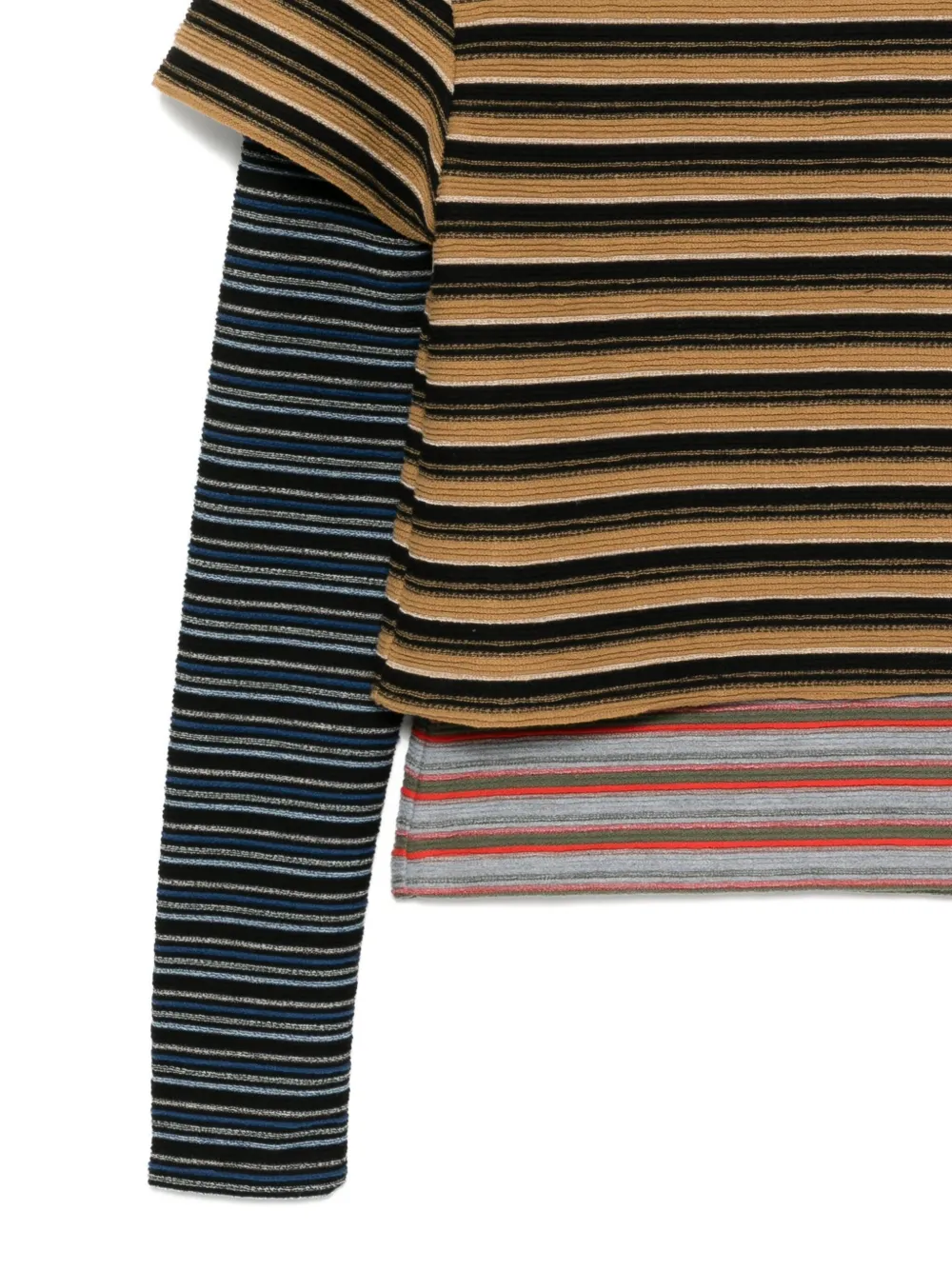 Andersson Bell Multi Stripe T-shirts In Brown