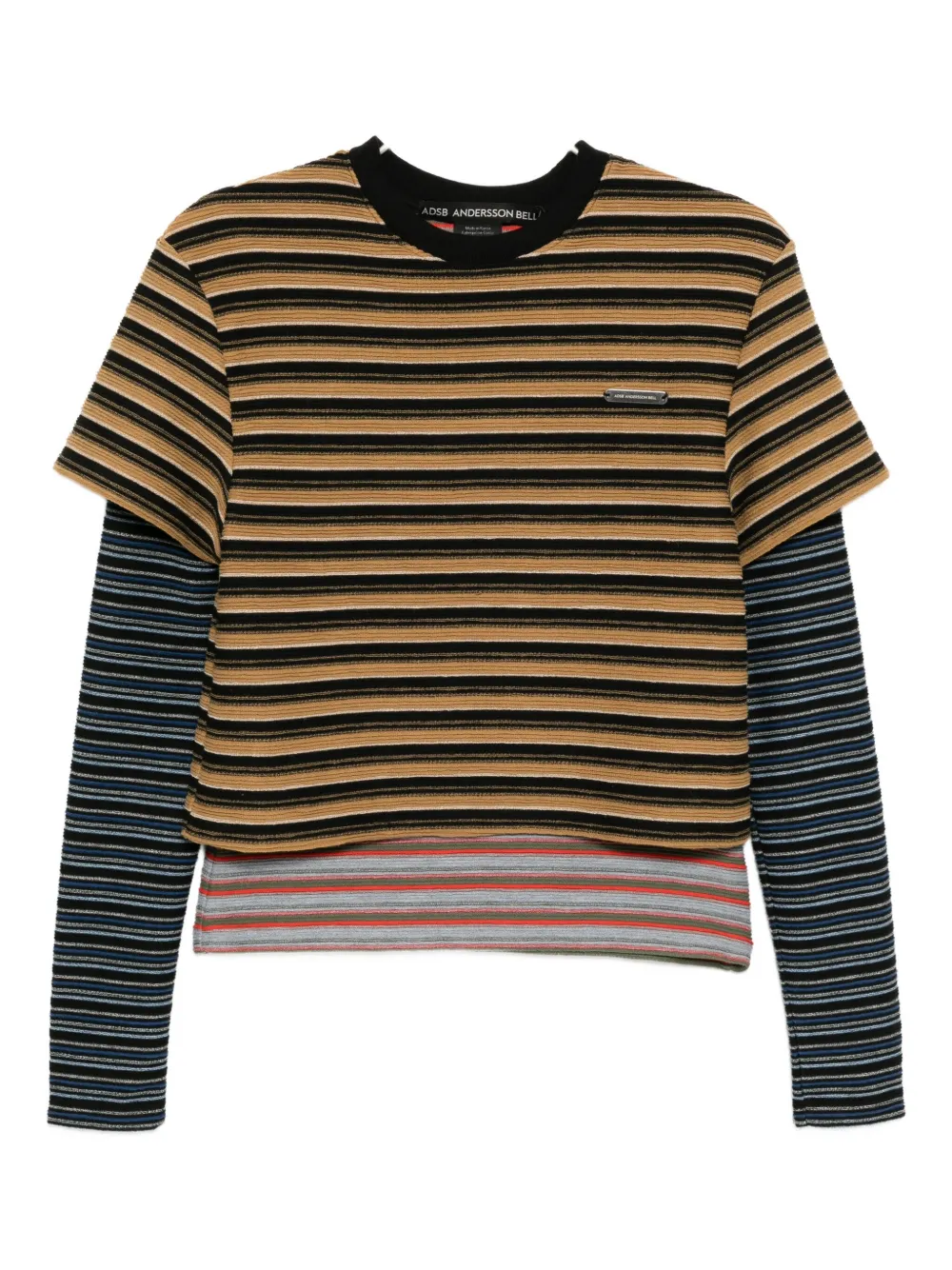 Andersson Bell Multi Stripe T-shirts In Brown