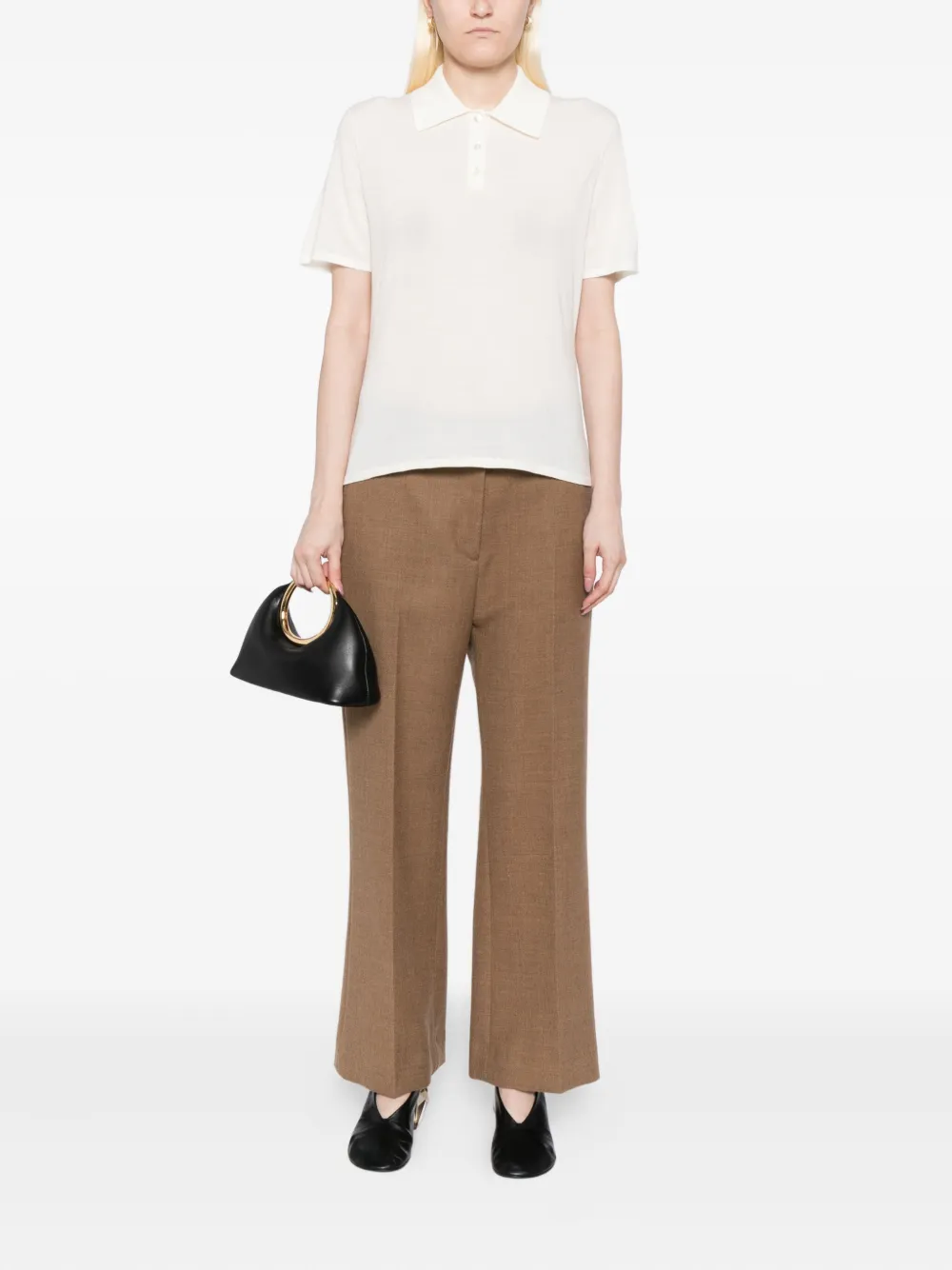 Theory Gebreid poloshirt - Beige