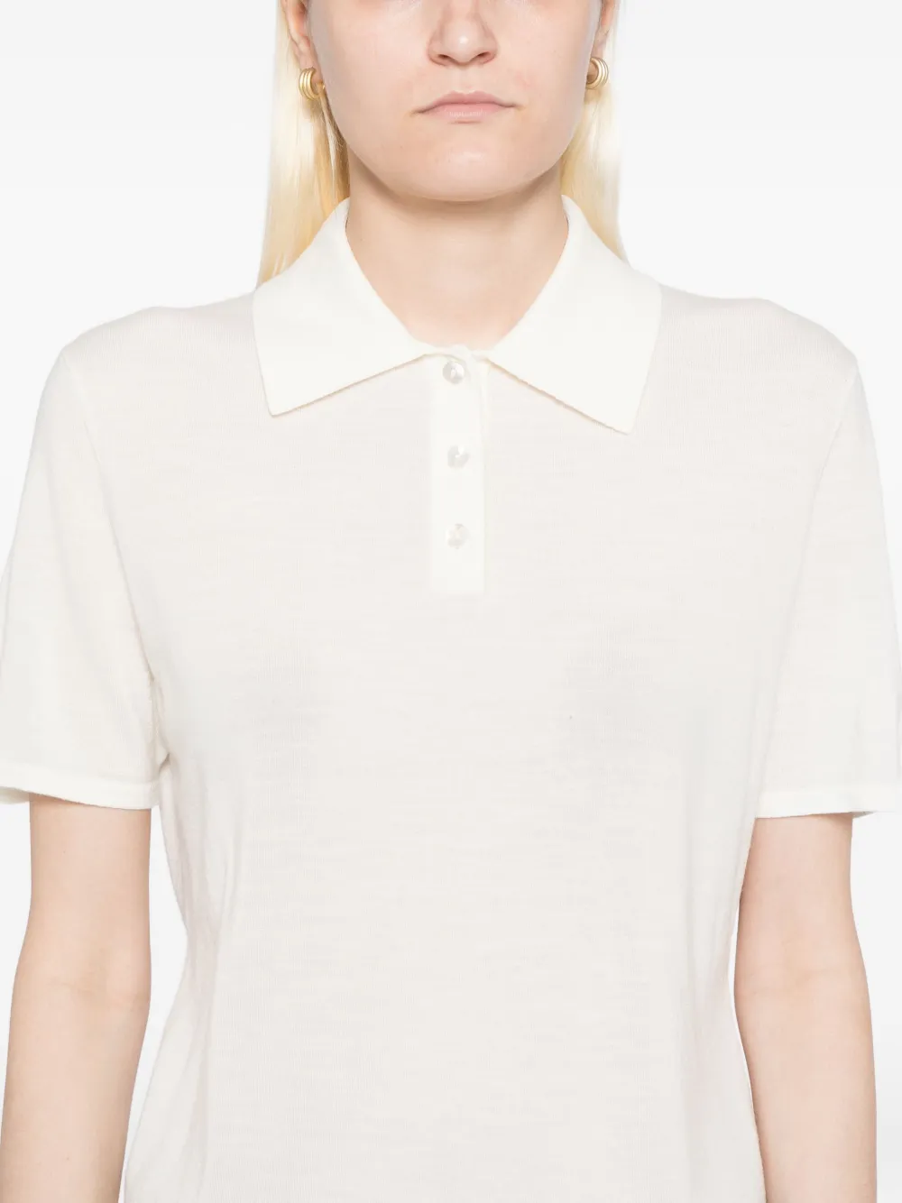 Theory Gebreid poloshirt Beige