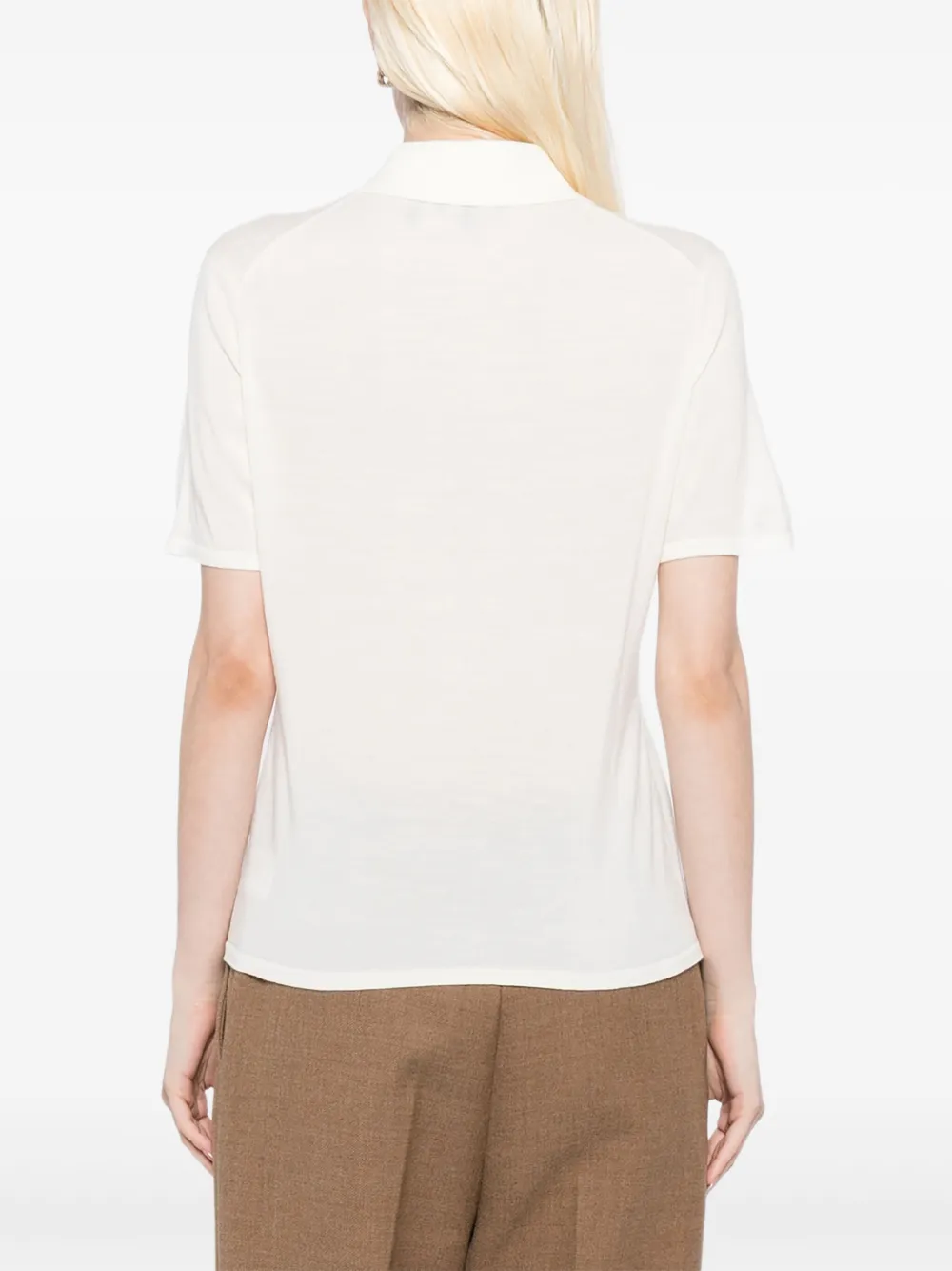 Theory Gebreid poloshirt Beige