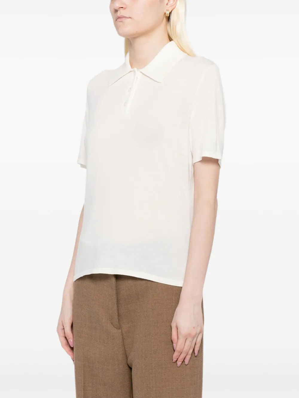 Theory Gebreid poloshirt Beige