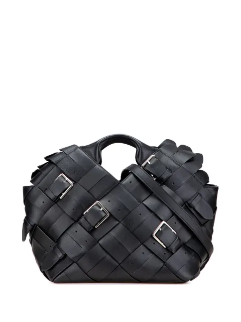Loewe Pre-Owned 2018 Small Woven Calfskin Buckle Surplus Basket Bag satchel