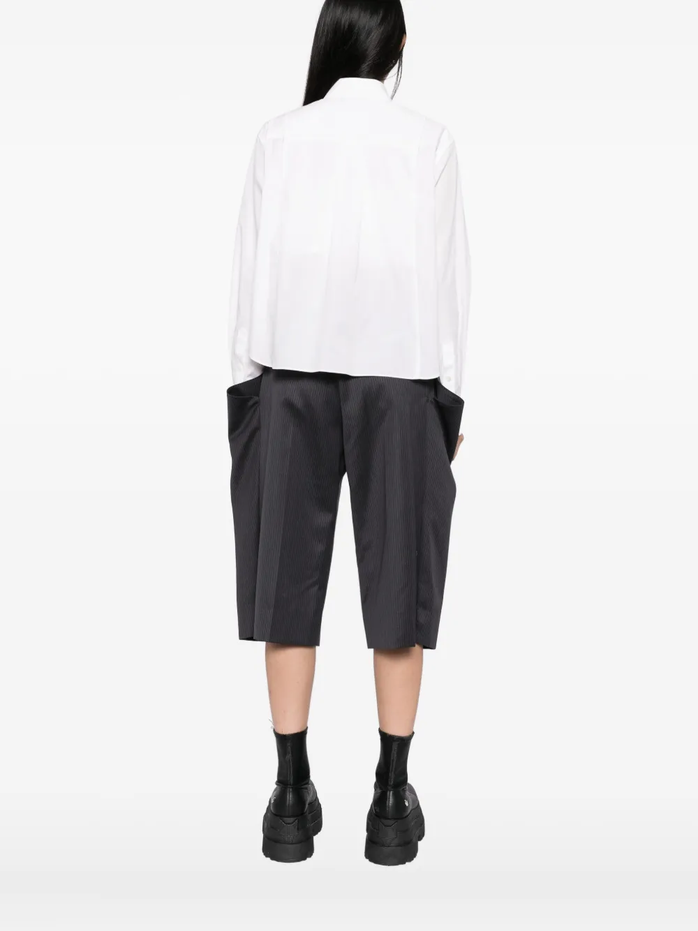Sacai Cropped Shirt In White