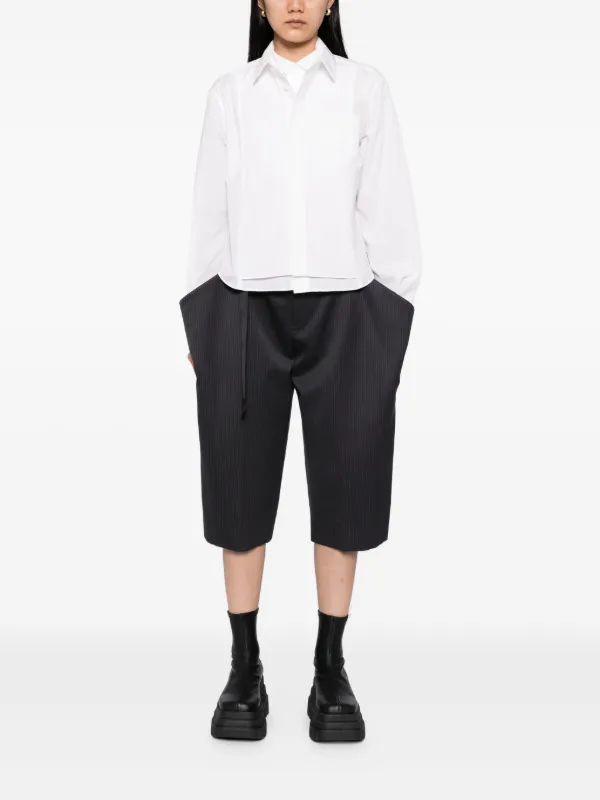 Sacai クロップド シャツ | ホワイト | FARFETCH JP