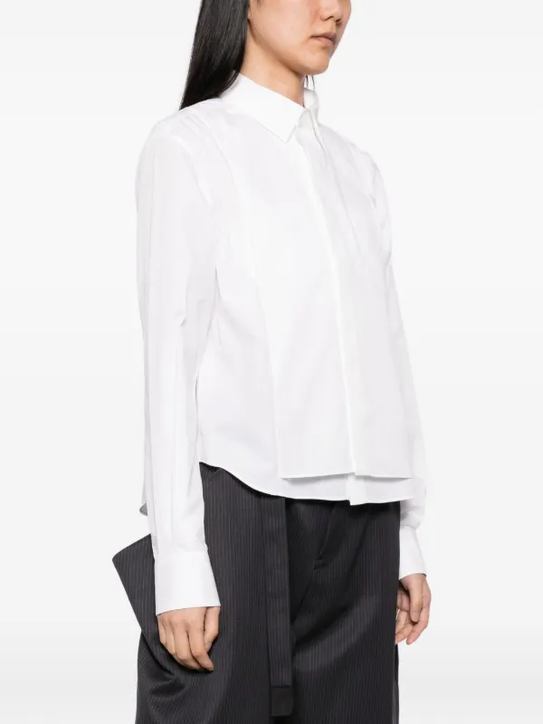 Sacai クロップド シャツ | ホワイト | FARFETCH JP
