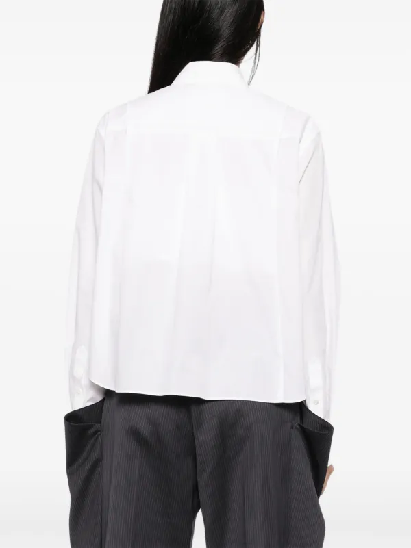 Sacai クロップド シャツ | ホワイト | FARFETCH JP