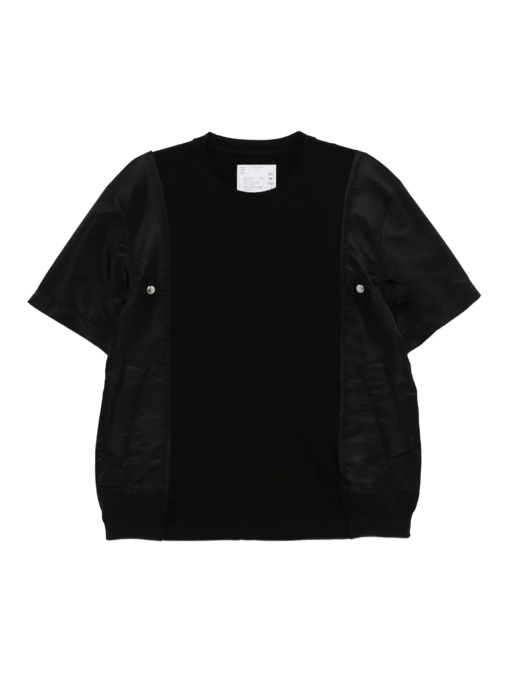 Sacai T-shirt van katoenblend Zwart