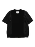 sacai cotton-blended T-shirt - Black