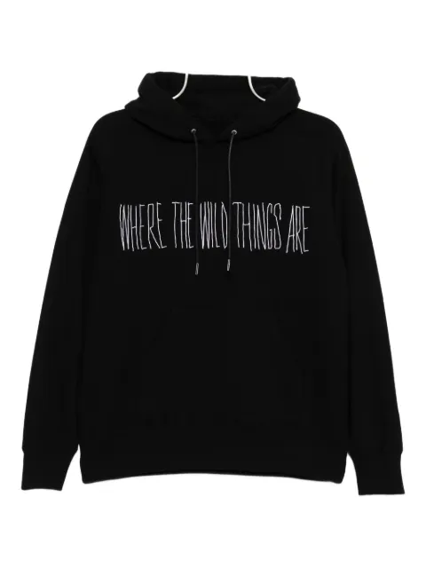 sacai slogan-embroidered hoodie