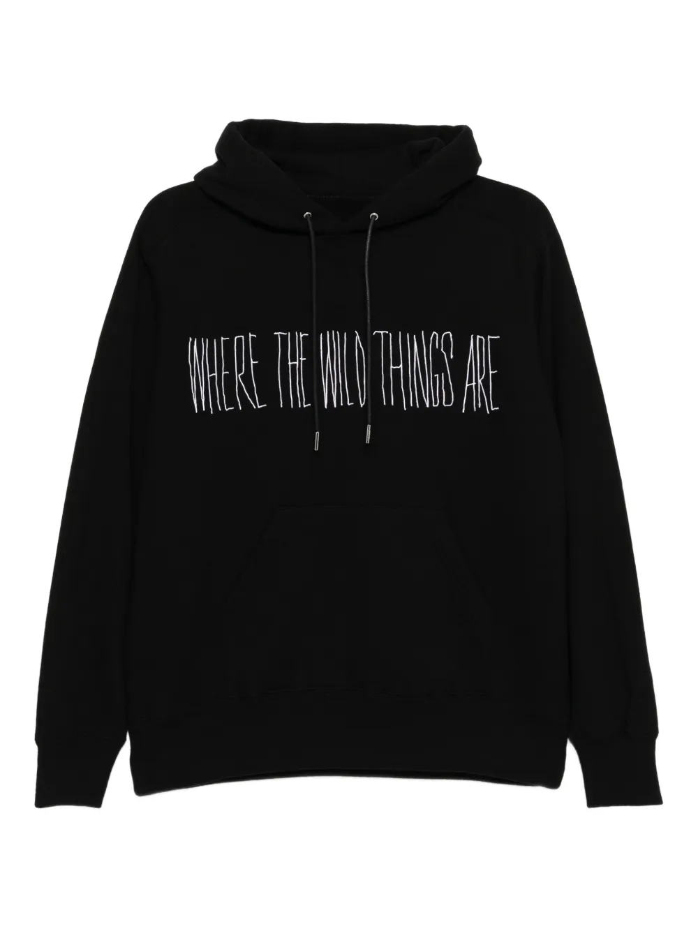 Sacai Hoodie met geborduurde tekst Zwart