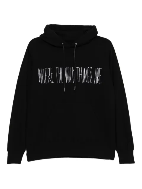 sacai slogan-embroidered hoodie
