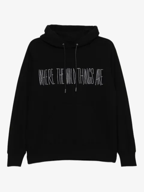 sacai slogan-embroidered hoodie