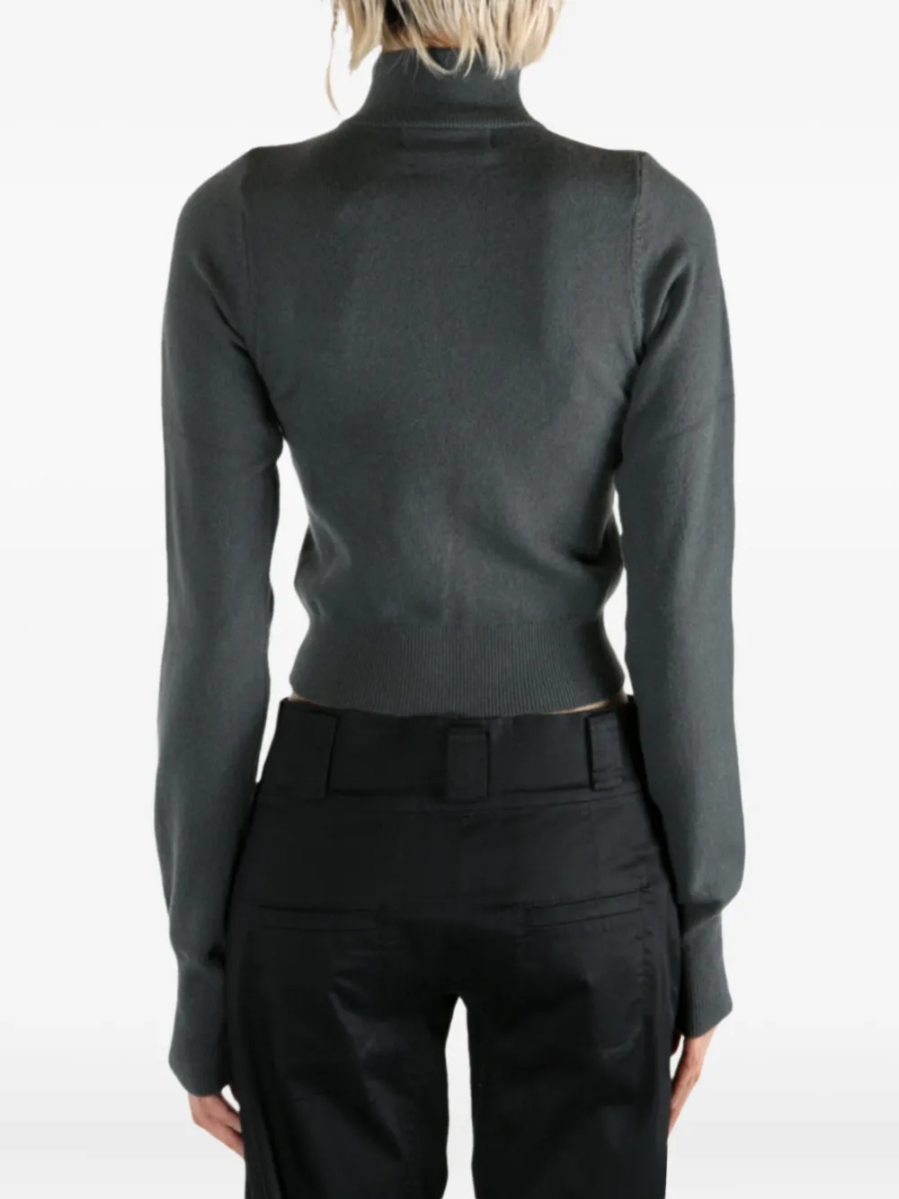 extreme cashmere n°302 zip-neck cropped cardigan LAKE