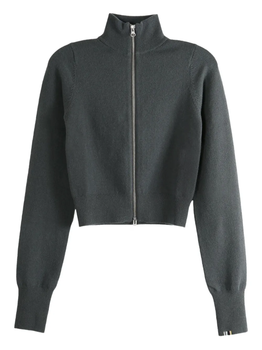 Extreme cashmere n°302 zip-neck cropped cardigan LAKE