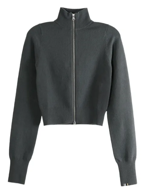 extreme cashmere n°302 zip-neck cropped cardigan