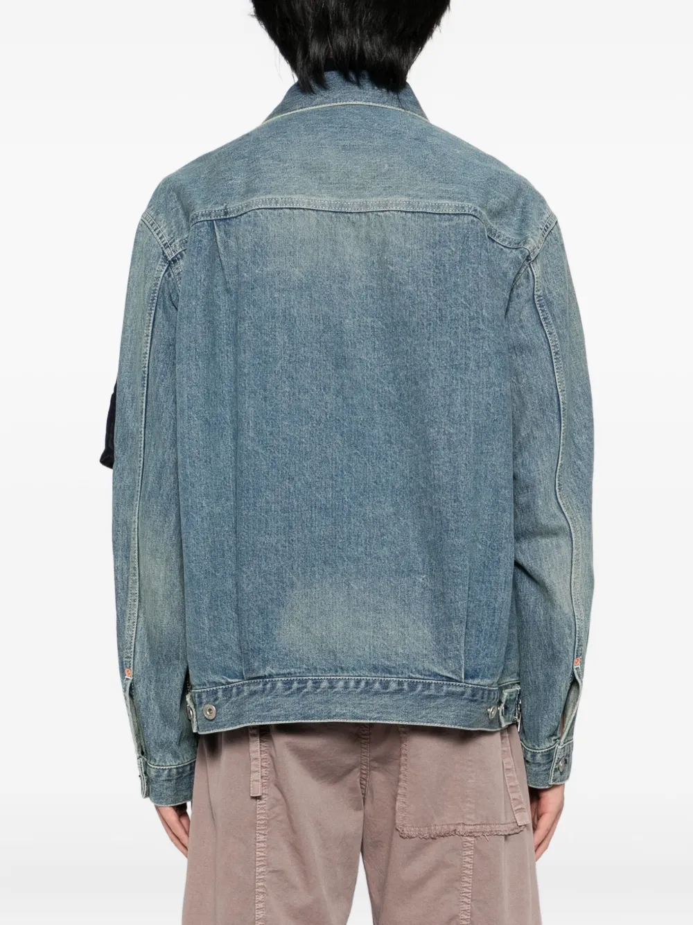 sacai twill denim jacket Blauw