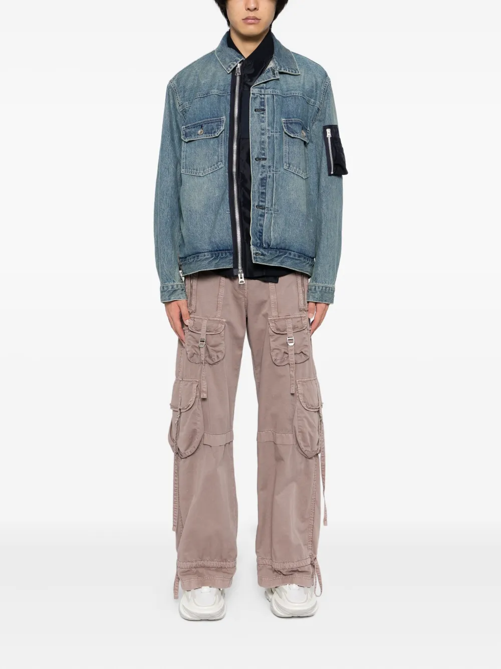 Sacai twill denim jacket Blauw