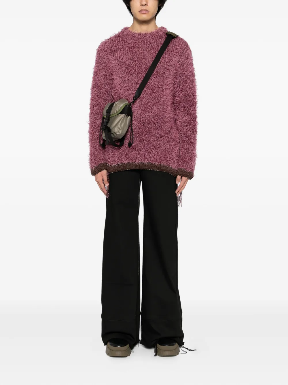 sacai furry jumper Roze