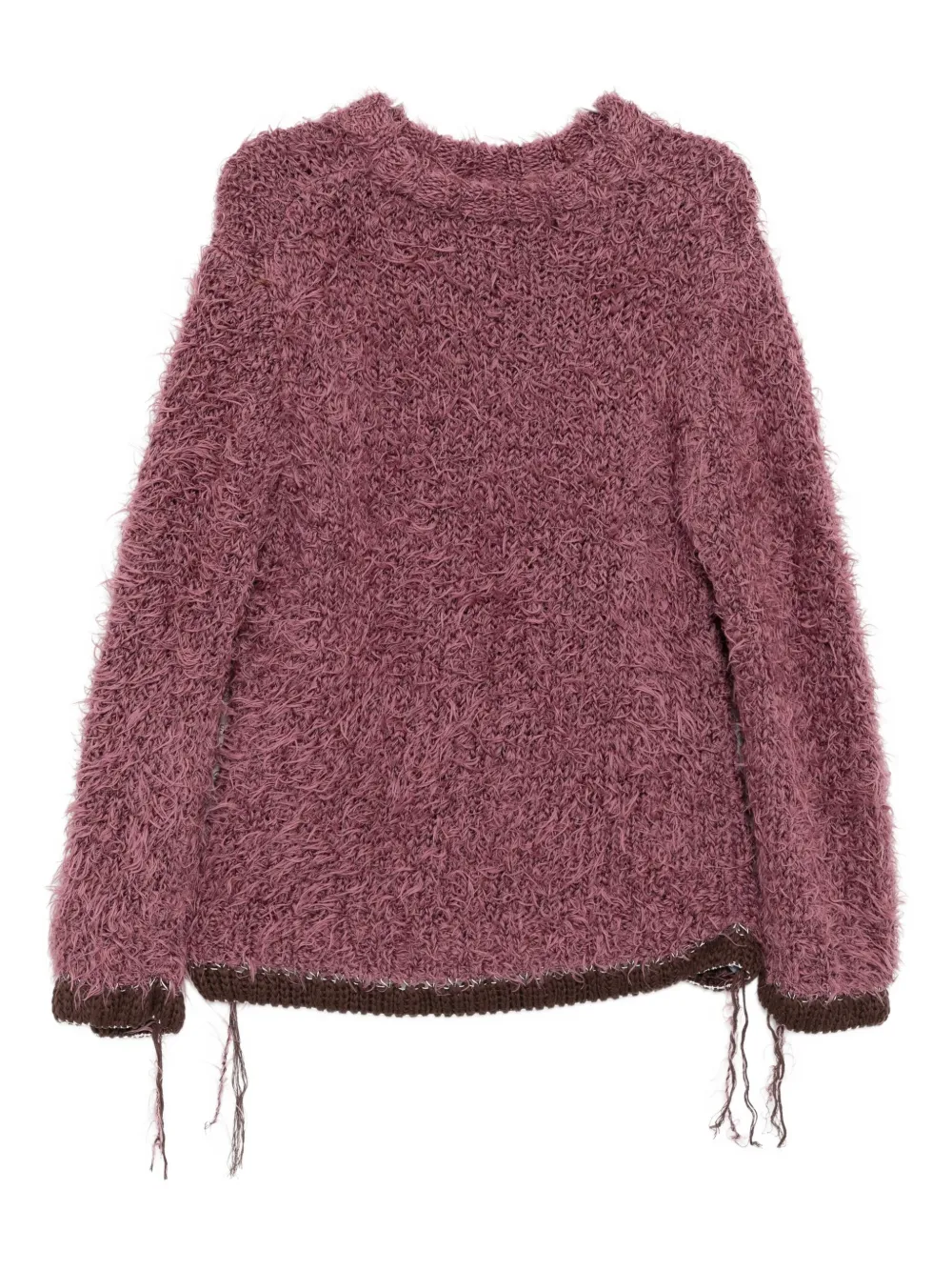 Sacai Round Neck Long-sleeved Sweater In Purple